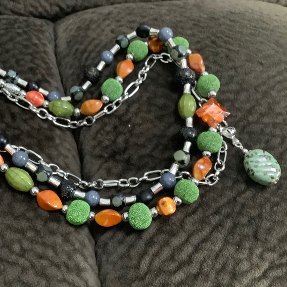 ART BY AMY LABBE Three Strand Necklace 14” long - Picture 9 of 10